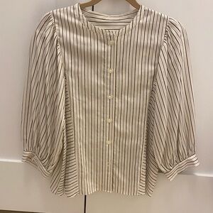 Ba&sh Cream and Black Women's Top